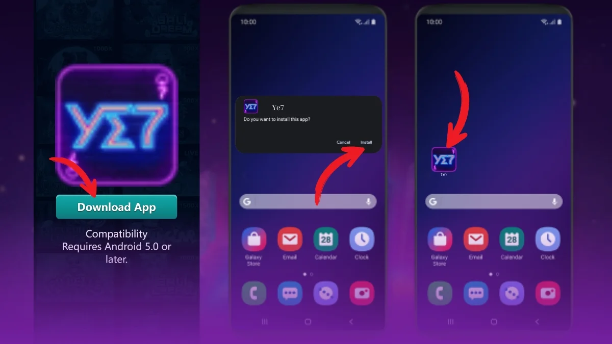 YE7 Install App Androi