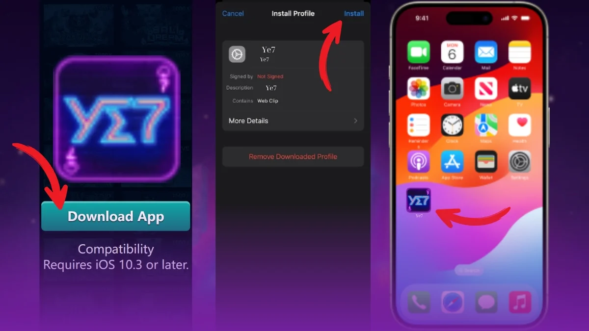 YE7 Install App iOS